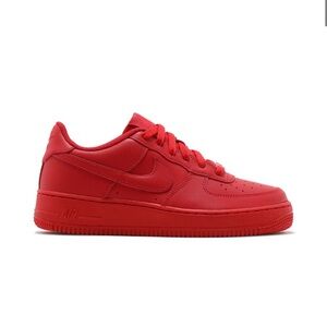 All red Nike Air Force ones
